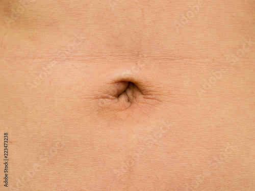 Man's belly button