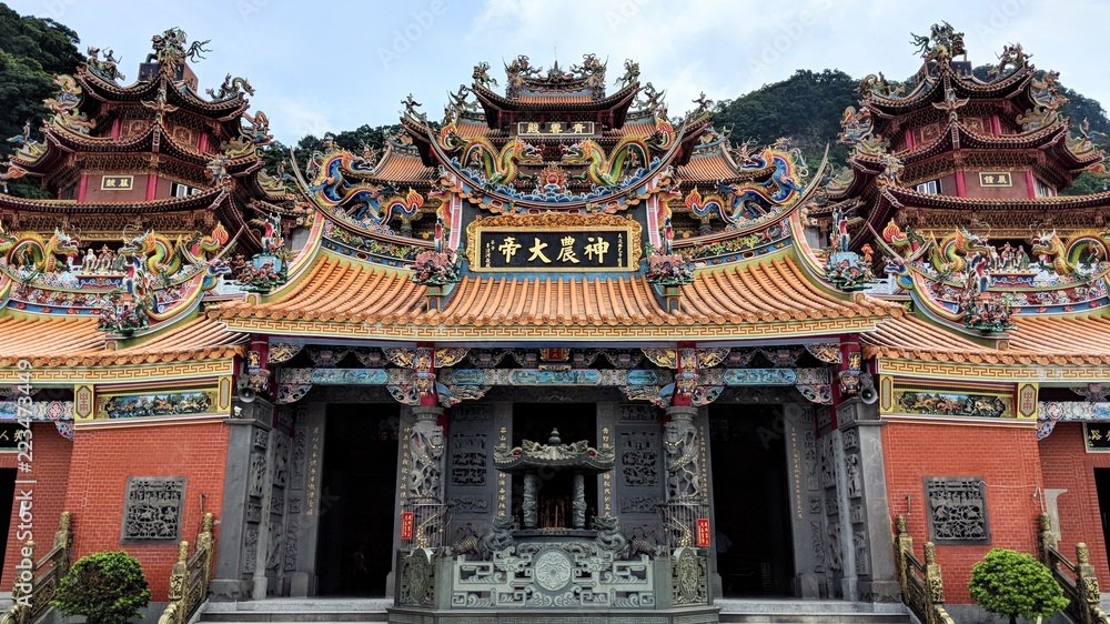A Taoist temple just outside Jiufen in the Ruifang District of Taipei.  It’s hard not to notice the intricate details of the architecture and stunning colours of the religious statues.