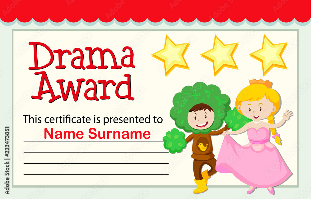 Fototapeta premium A drama award certificate