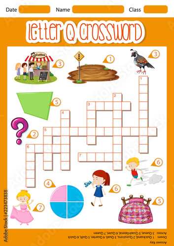 Letter Q crossword template