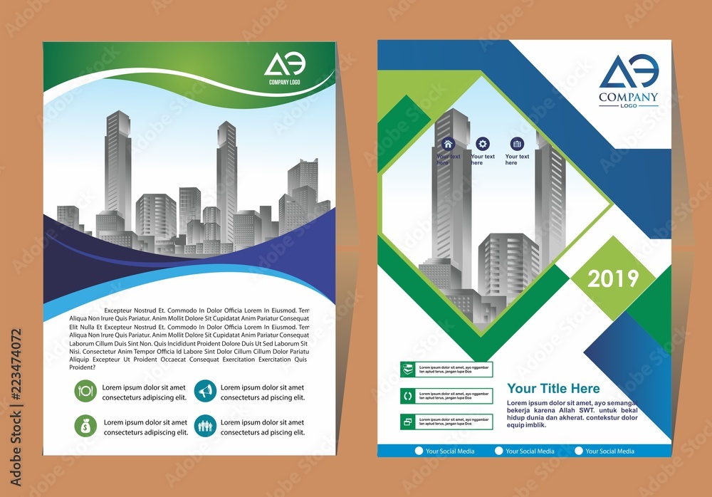 A modern business brochure layout with shape vector illustration A modern business brochure layout with shape vector illustration