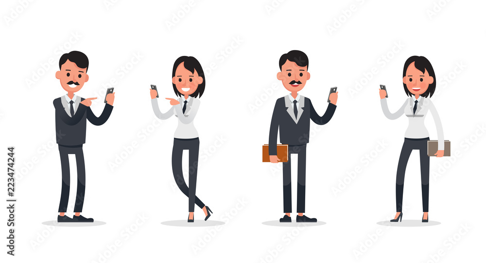 business people poses action character vector design no5 business people poses action character vector design no5