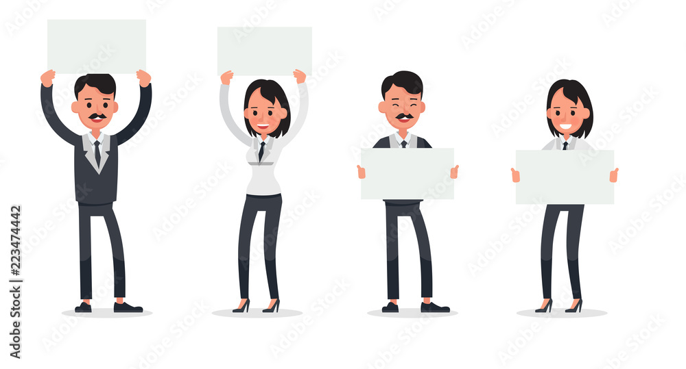business people poses action character vector design no17