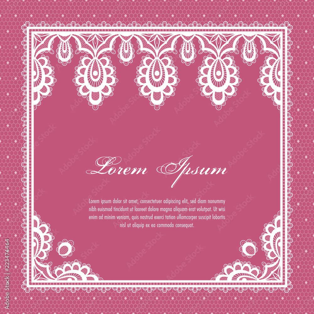 Wedding card or invitation template with a filigree lace floral pattern Wedding card or invitation template with a filigree lace floral pattern