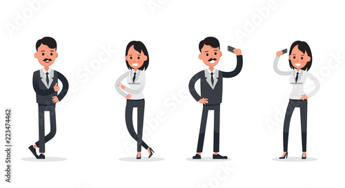 business people poses action character vector design no19 photo
