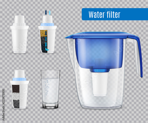 Water Filters Realistic Transparent