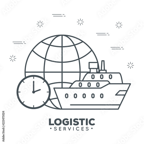 logistic services with sphere planet
