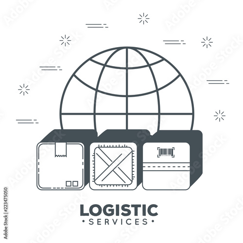 logistic services with sphere planet
