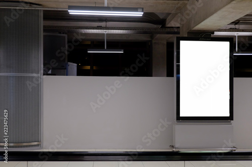 Mockup billboard in night time with present your advertising.