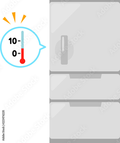 冷蔵庫と温度計