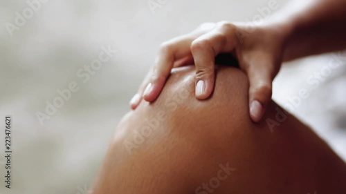 Woman with knee pain,