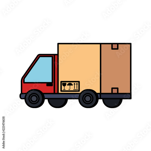 delivery service truck with box