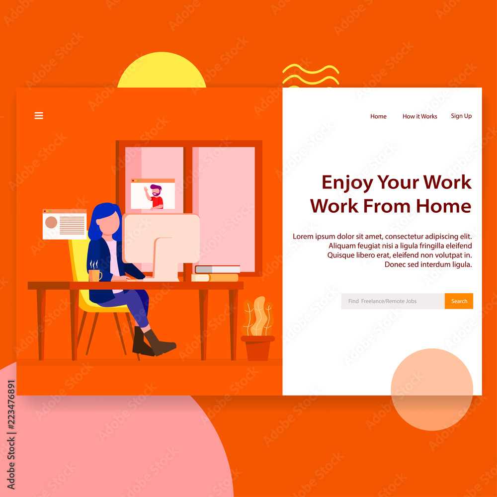 Freelance Site, Remote Job Seeker Website Landing Page Illustration Vector Freelance Site, Remote Job Seeker Website Landing Page Illustration Vector