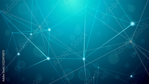 Abstract cyber plexus shapes. DIgital background, vector illustration. Concept of communication links. Geometrical grid with points connected by lines Symbols of the Internet, business communications.