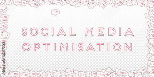 Social media icons. Social media marketing concept. Falling counter comment friend notification. Wid