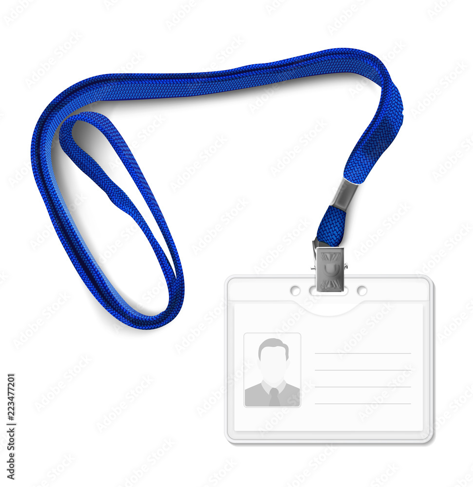 Lanyard with id card. Vector illustration isolated on white background ...