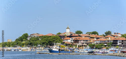 Wallpaper Mural City of nessebar with the port and fishing boat. Torontodigital.ca