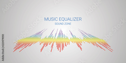 Music wave logo. Color pulse audio player