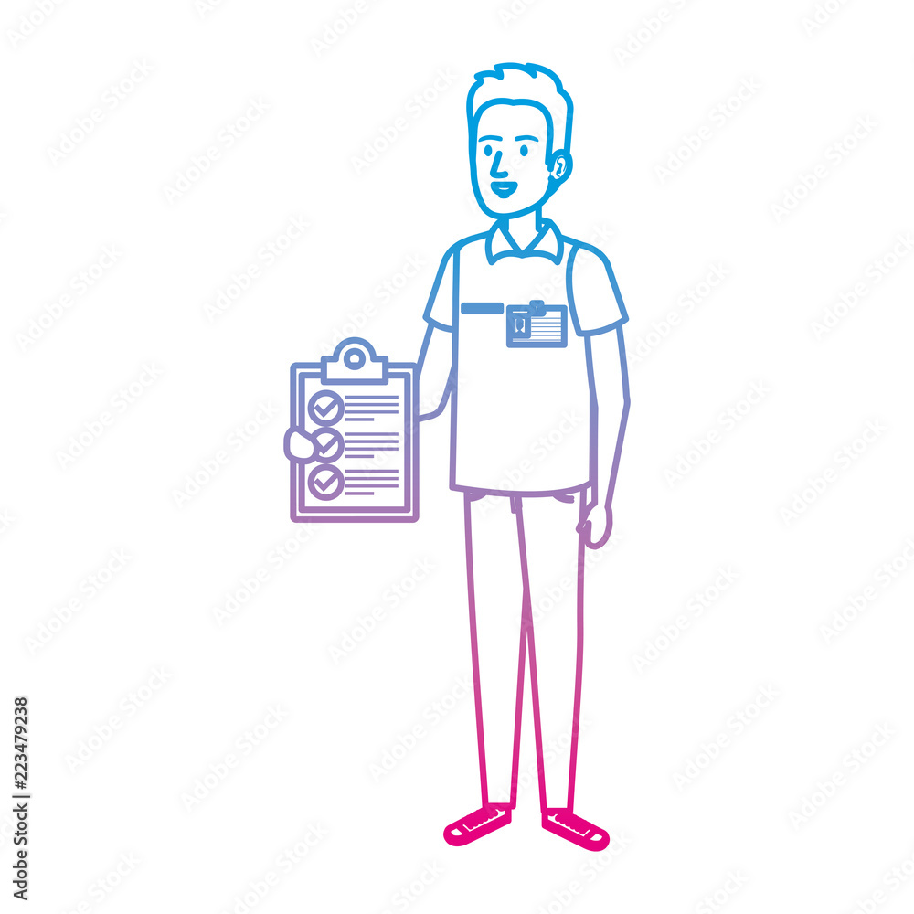 delivery worker with checklist character delivery worker with checklist character