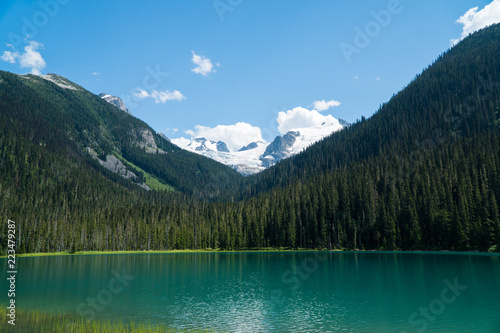 Fototapeta Naklejka Na Ścianę i Meble -  Mountain blue lake in British Columbia, Canada. Joffre Lake