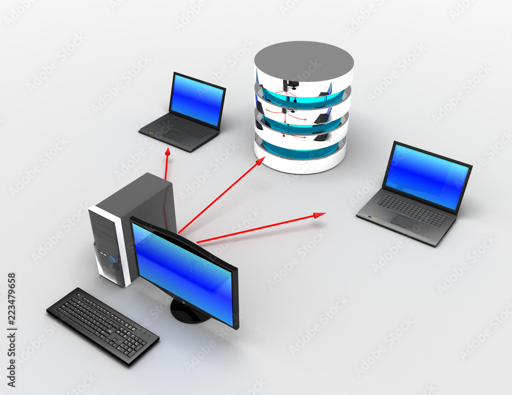 3d home network connected to internet. internet concept 3d home network connected to internet. internet concept