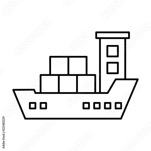 cargo ship isolated icon