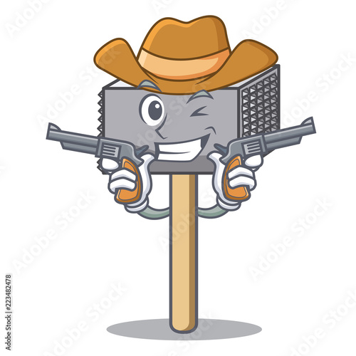 Cowboy character of metallic meat tenderizer hammer