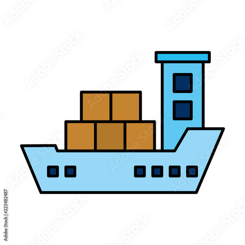cargo ship isolated icon