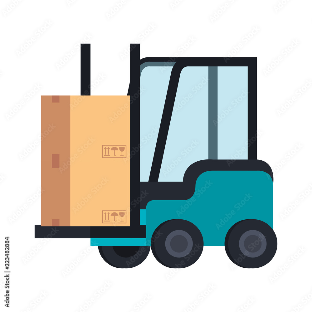 forklift vehicle isolated icon