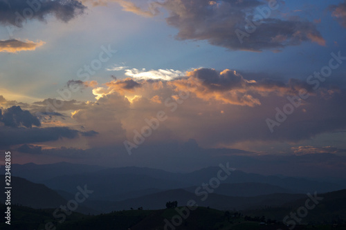 The mountain and the sky, the rural state in Thailand.