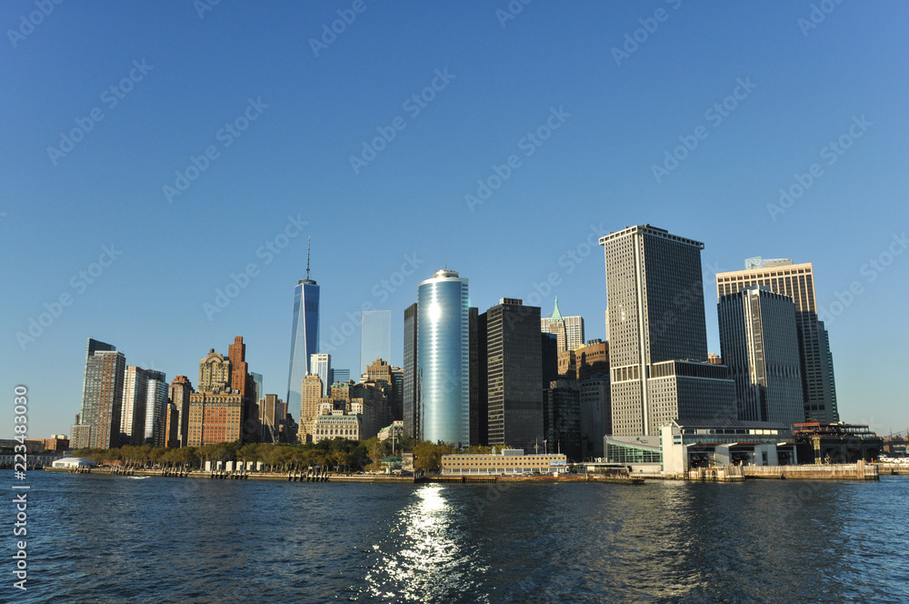 Naklejka premium View of New York City from the river Hudson