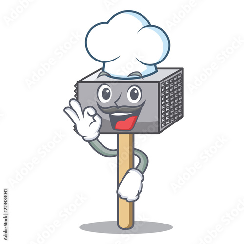 Chef hammer cartoon for tenderizer the meat