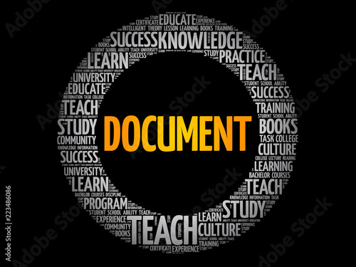 DOCUMENT word cloud collage, education concept background