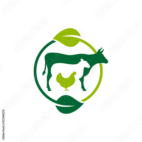 Cow,Sheep,hen vector logo