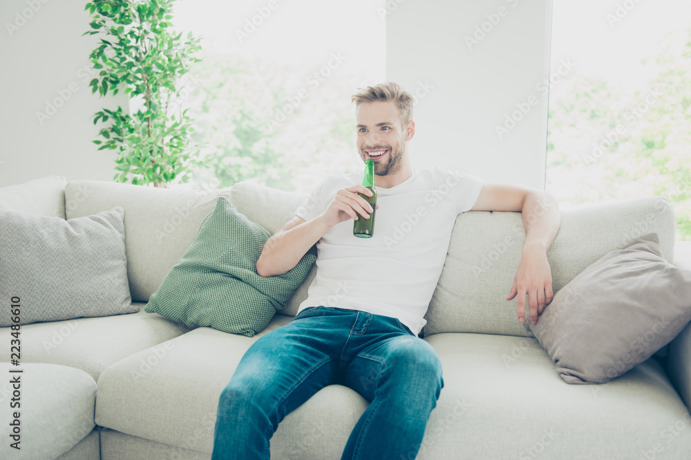 Careless, carefree concept. Portrait of handsome, bearded, nice, Careless, carefree concept. Portrait of handsome, bearded, nice,