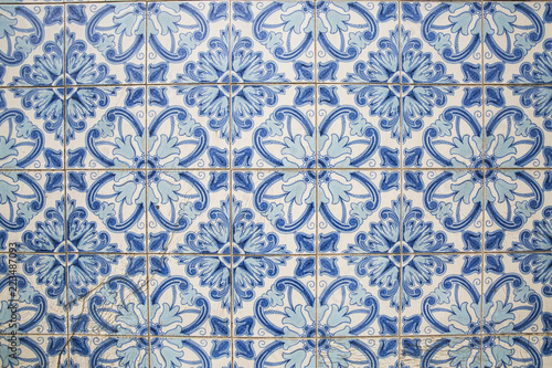 Traditional ornate portuguese decorative tiles 