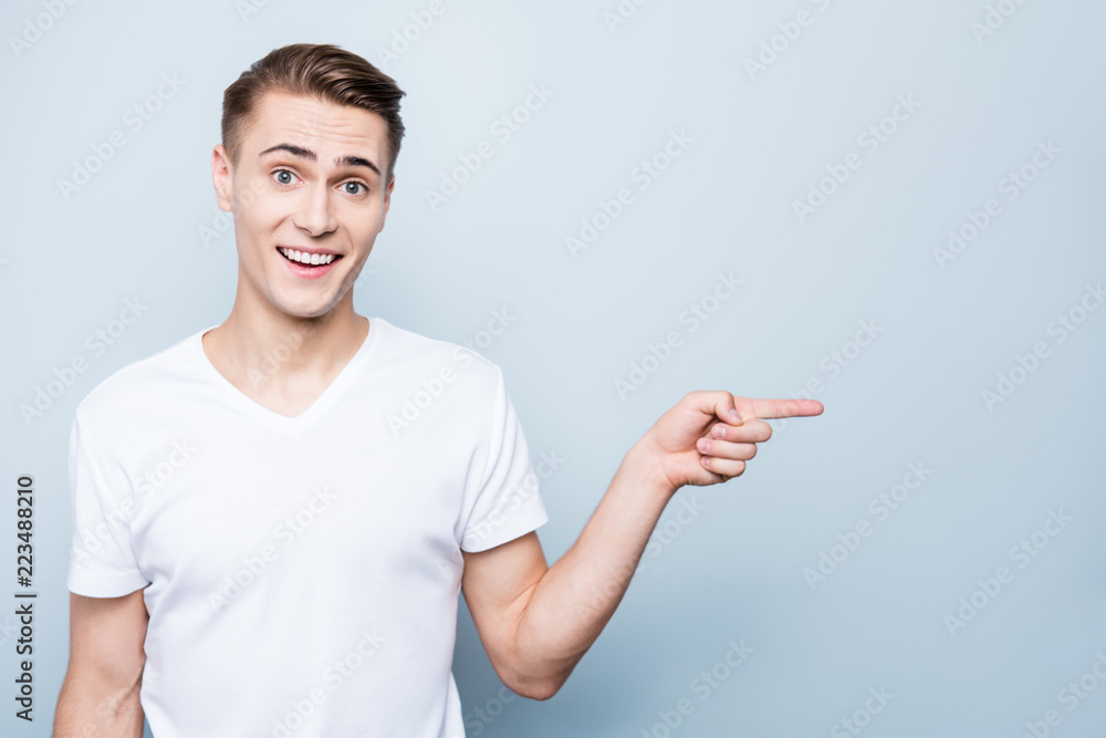 Hey Do not miss this opportunity. Portrait of attractive, sport Hey Do not miss this opportunity. Portrait of attractive, sport