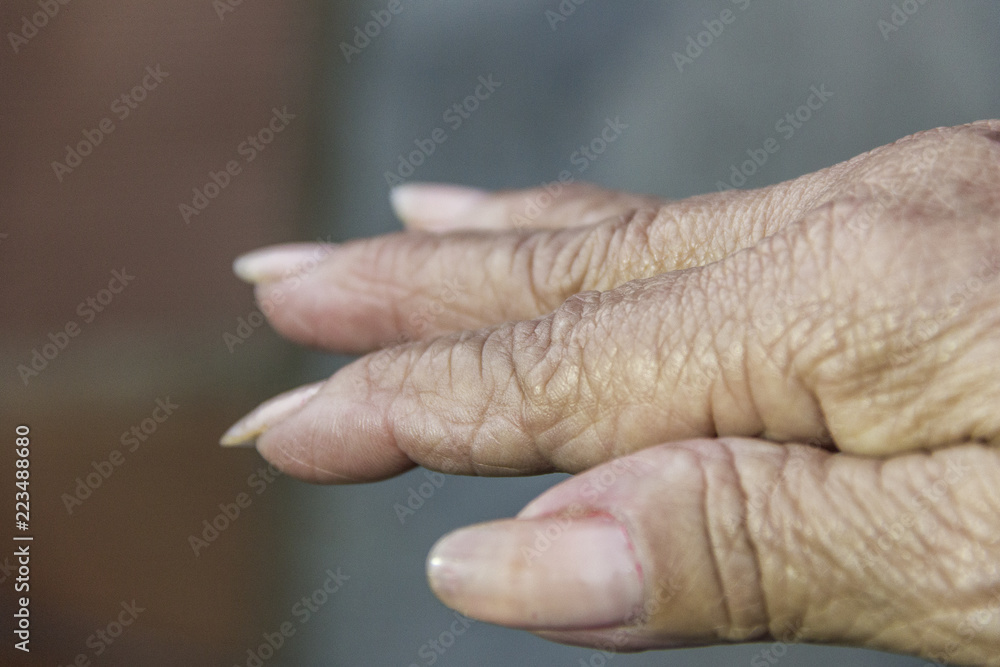 Fototapeta premium details of the hand of an ancient person
