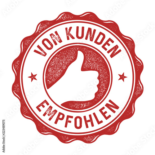Von Kunden empfohlen Stempel