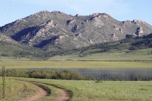 Alpine lake in Mongolia