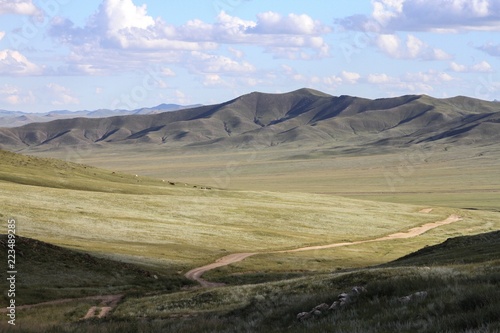 Mountain track into Mongolian valley