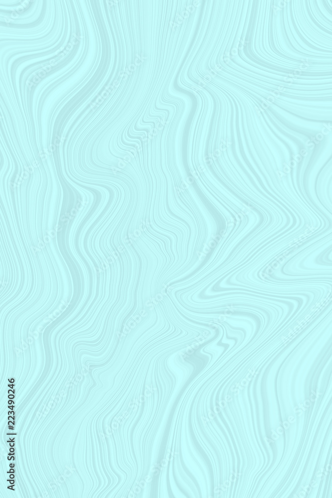 Fototapeta premium A wave pattern of white and blue. The background is turquoise with streaks and curved lines.