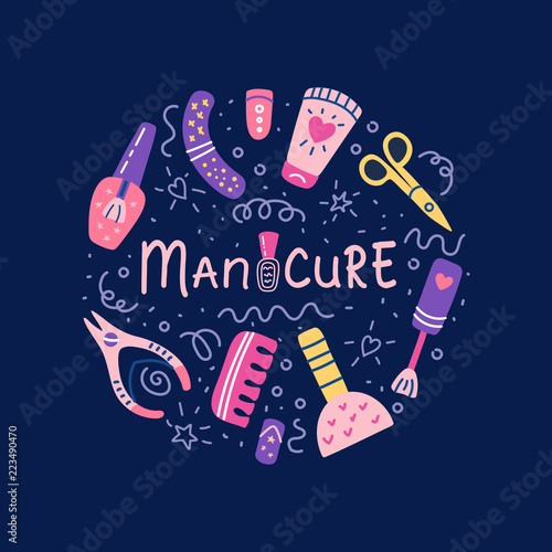 Nail salon manicure studio concept sign polish 