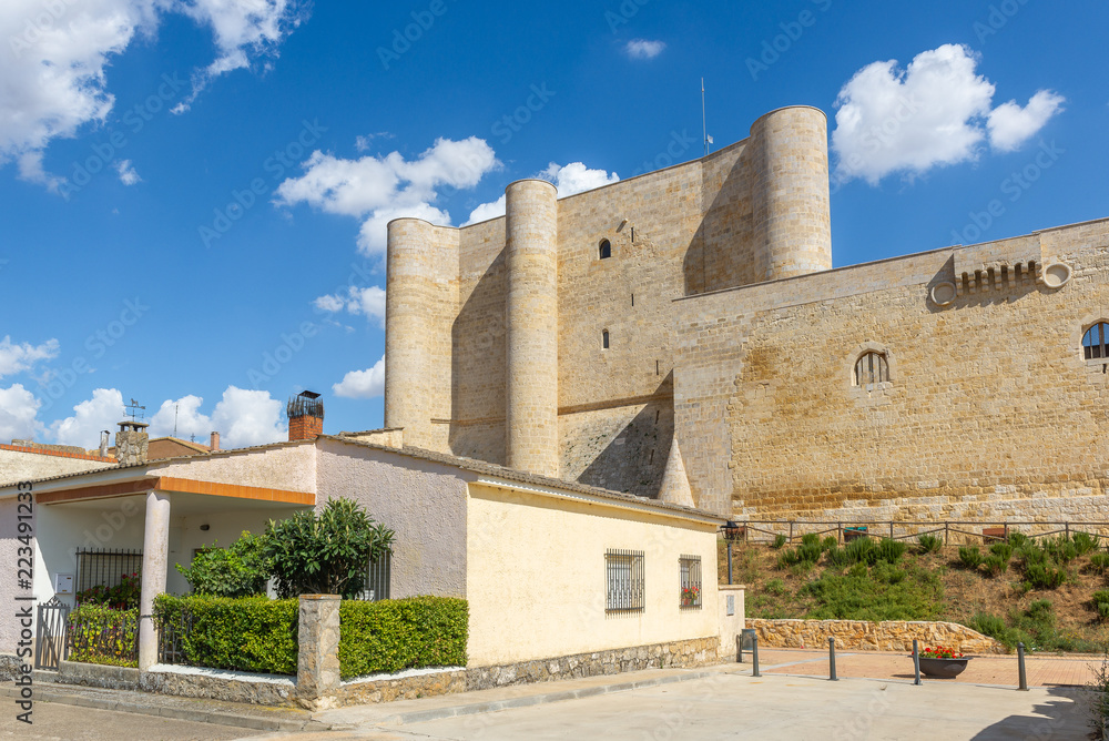 Sarmiento Castle in Fuentes de Valdepero town, Palencia province, Spain