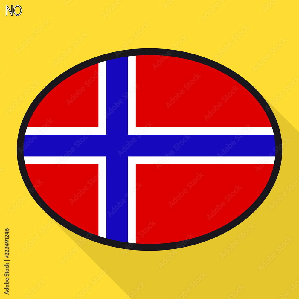Norway flag speech bubble, social media communication sign, flat business oval icon. Norway flag speech bubble, social media communication sign, flat business oval icon.