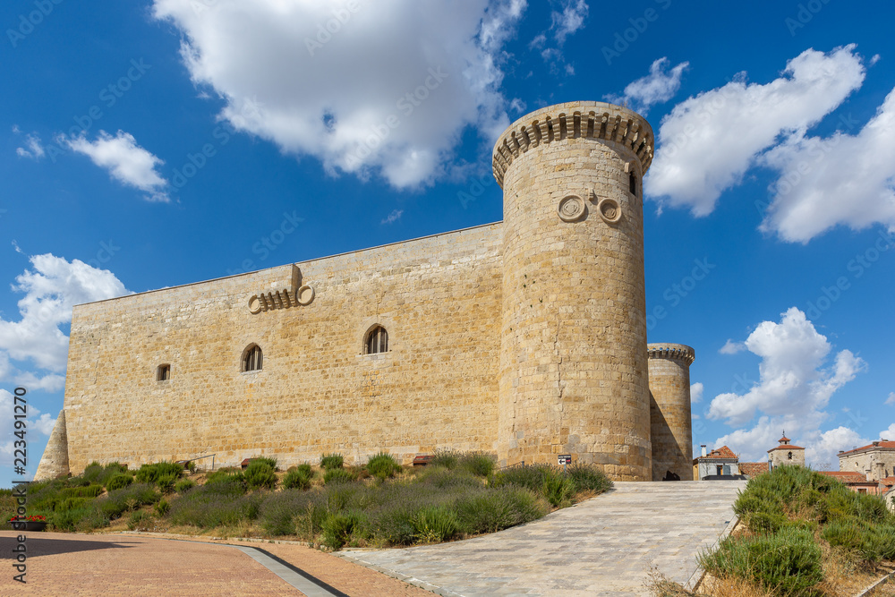 Sarmiento Castle in Fuentes de Valdepero town, Palencia, Spain