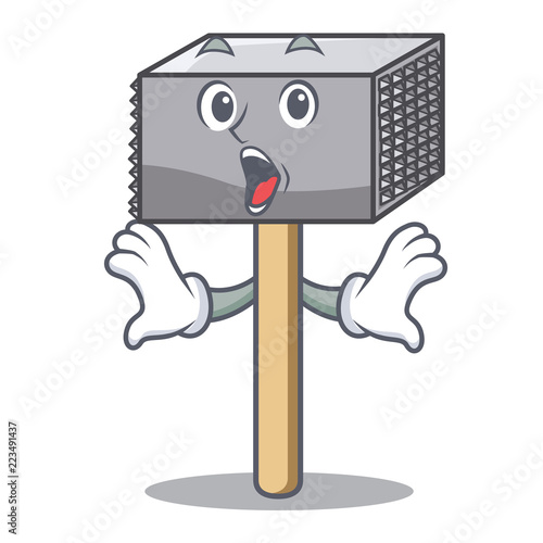 Surprised wooden meat hammer cartoon for kitchen utensil
