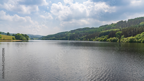 Obraz na plátně View over Fernilee Reservoir  near Buxton in the East Midlands, Derbyshire, Peak