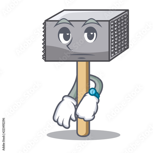 Waiting meat hammer utensil isolated on mascot