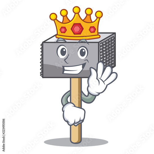 King meat hammer utensil isolated on mascot
